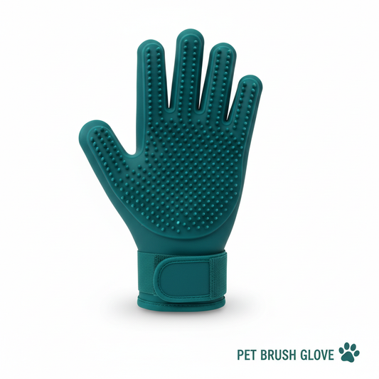 Pet grooming glove on white background